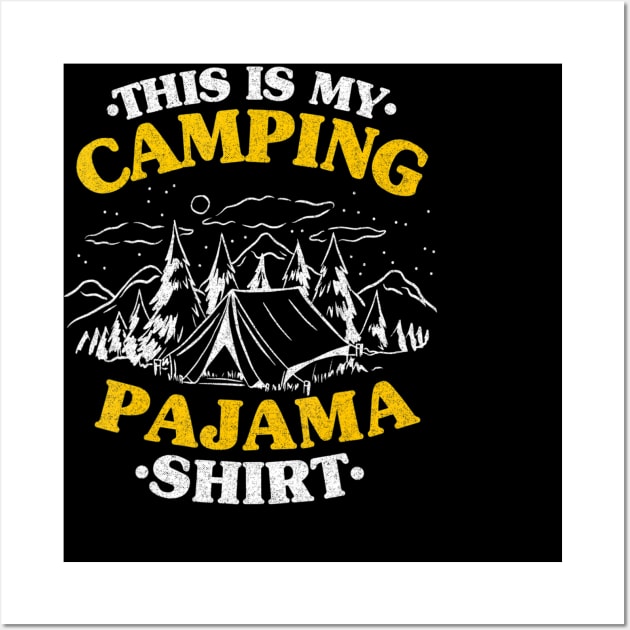 Funny Camper Kids Outdoor Jokes This Is My Camping Pajama Wall Art by Zak N mccarville